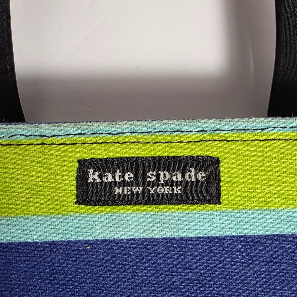Kate Spade New York Striped Canvas Tote w/ Dust Bag - Small/Medium Size - Picture 6 of 9